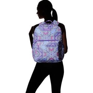 Vera Bradley Campus Backpack Purple Paisley Floral Print Laptop Bag